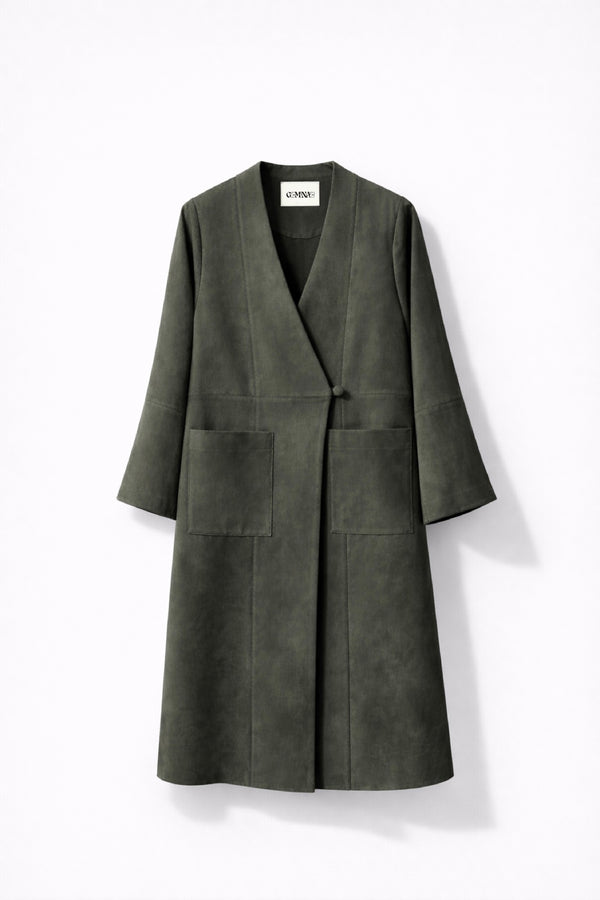 LONG KIMONO WASHED SILK BLAZER