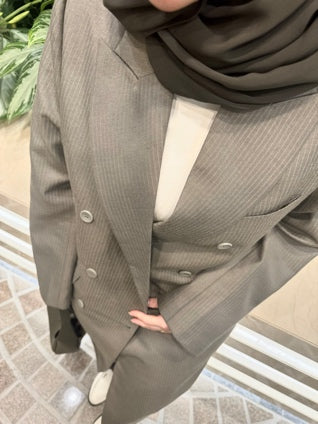 Tailored double breasted pinstripe blazer
