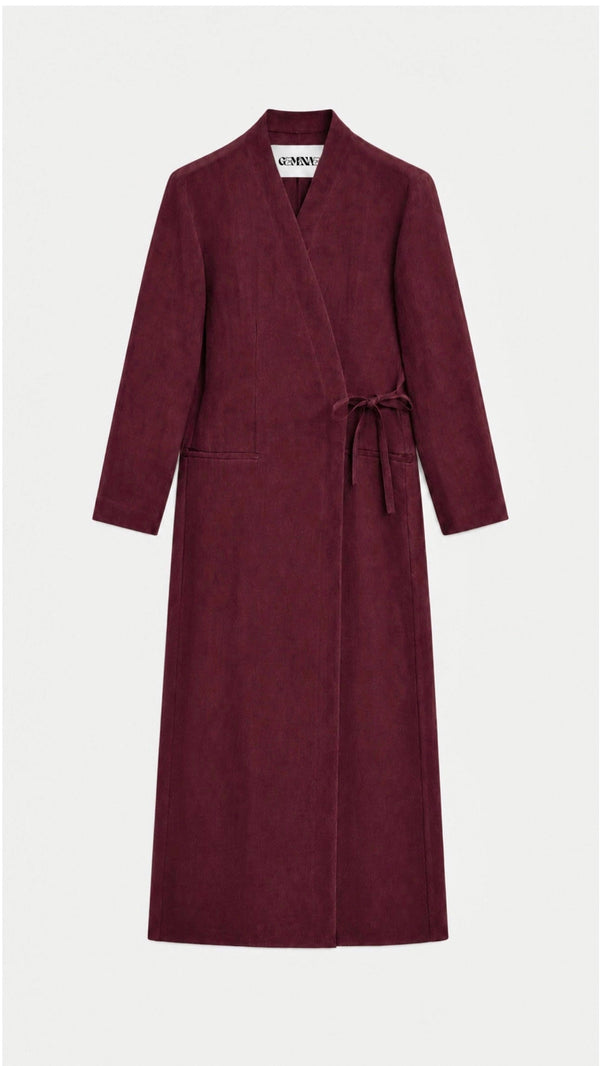 PURE WASHED LINEN WRAP KIMONO