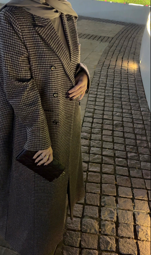 PIED DE POULE DOUBLE-BREASTED BLAZER