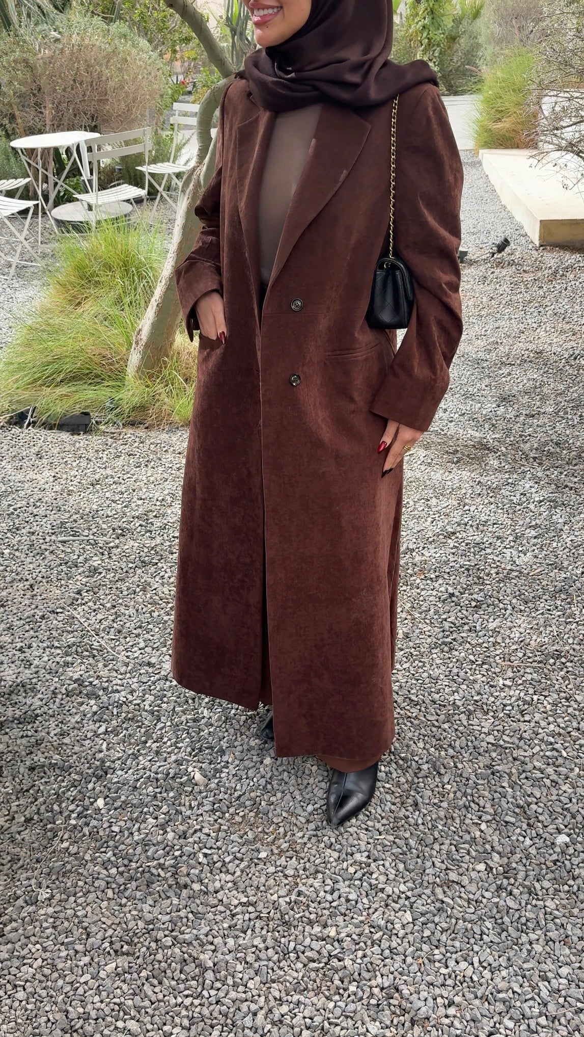 SINGLE-BREASTED DISTRESSED SUEDE BLAZER