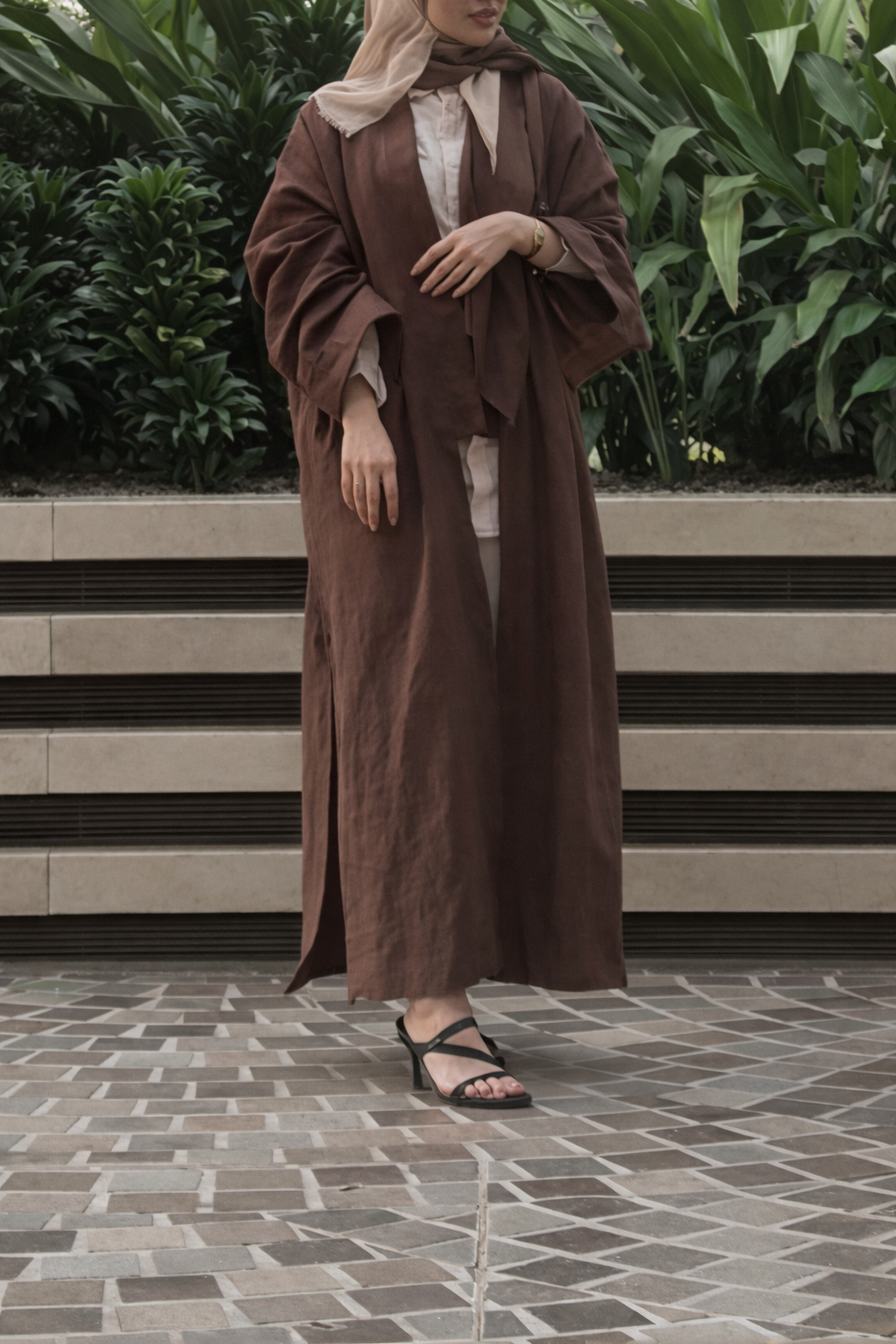LONG KIMONO LINEN ABAYA