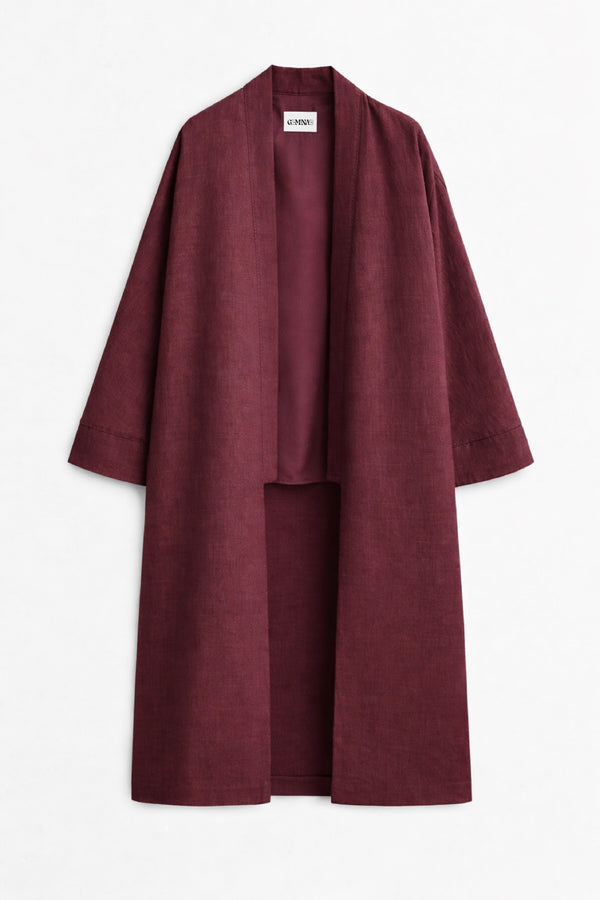 LONG KIMONO LINEN ABAYA