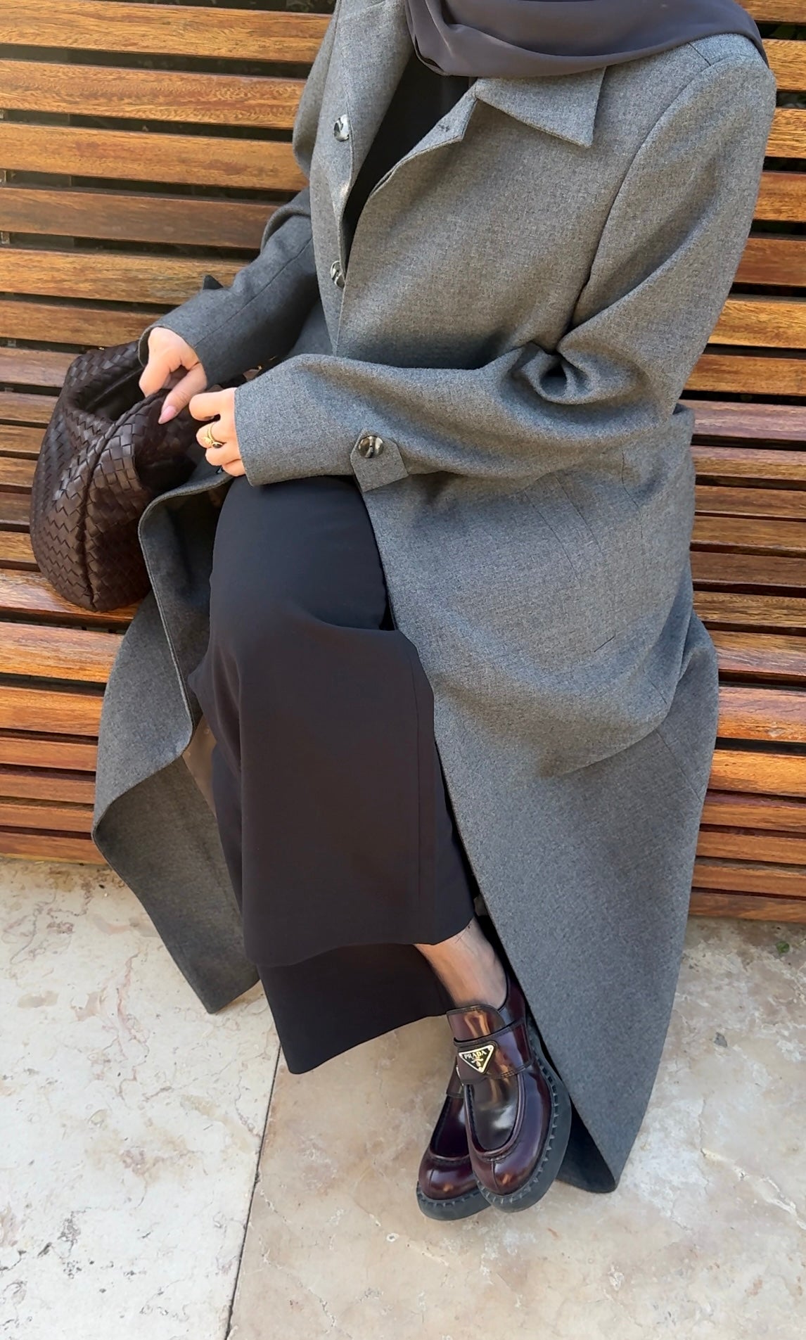 SINGLE-BREASTED WOOL BLEND COAT