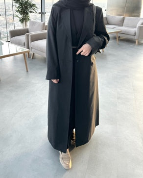 Classic solid coal black abaya
