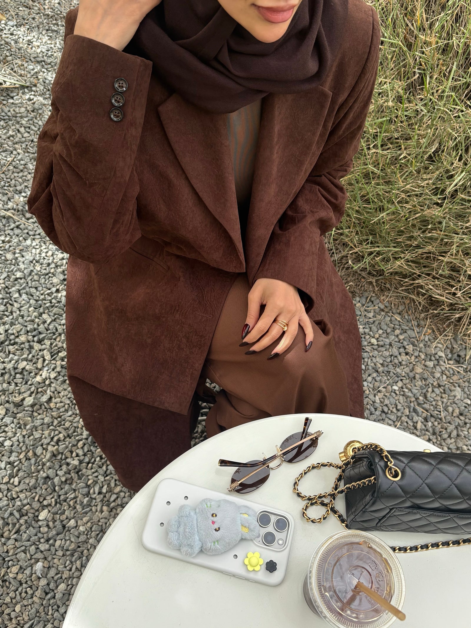 SINGLE-BREASTED DISTRESSED SUEDE BLAZER