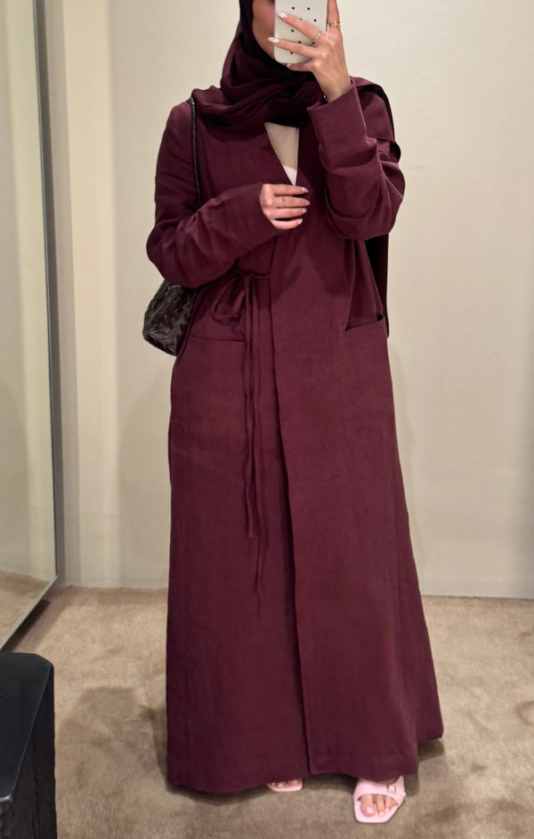 PURE WASHED LINEN WRAP KIMONO