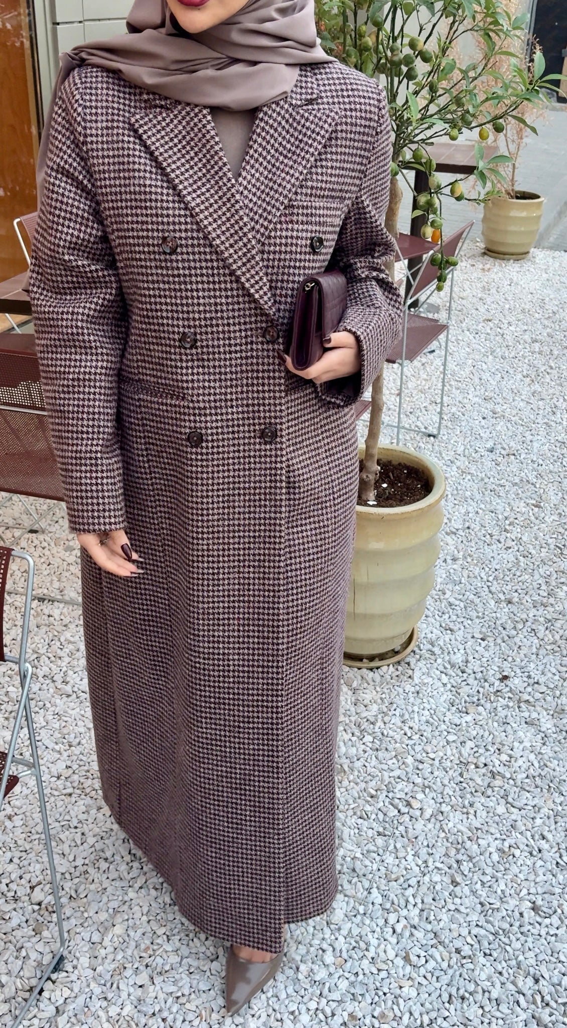 PIED DE POULE DOUBLE-BREASTED BLAZER