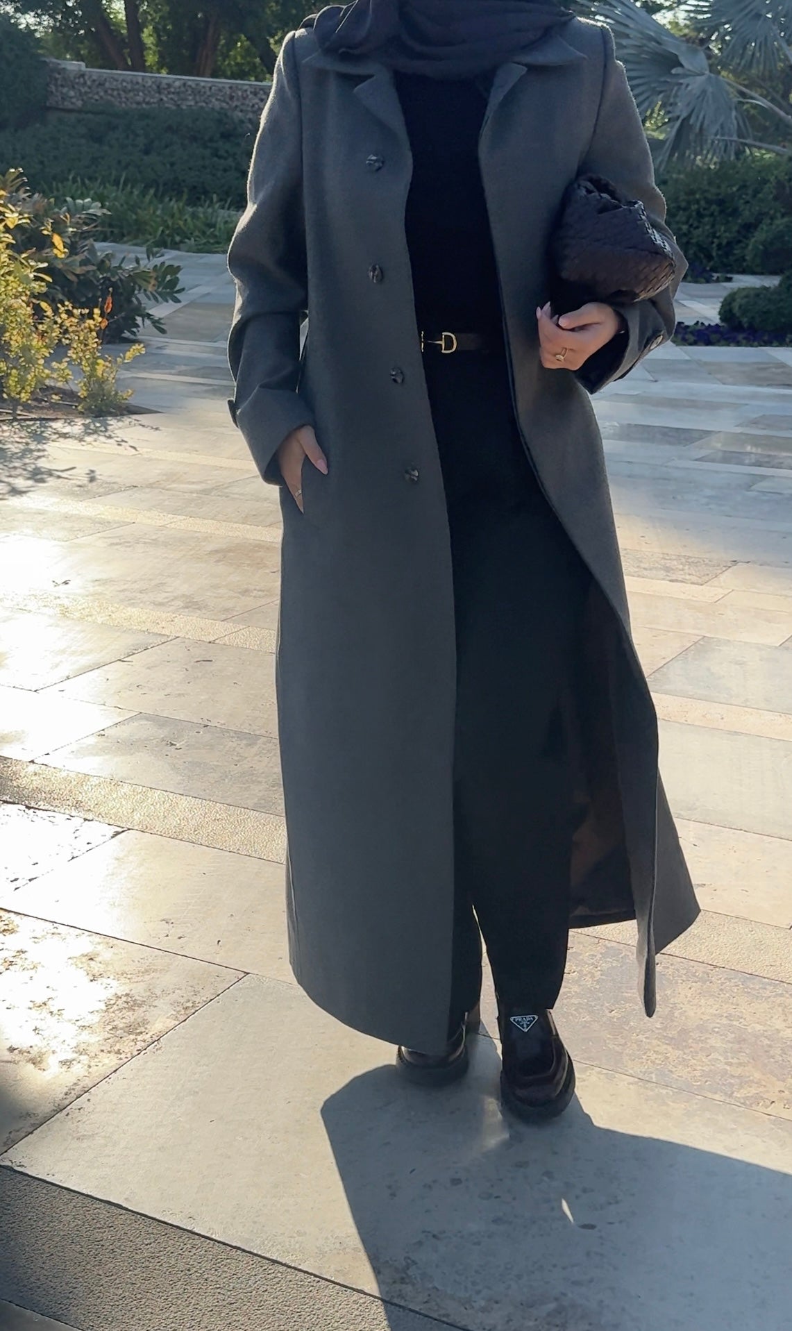 SINGLE-BREASTED WOOL BLEND COAT