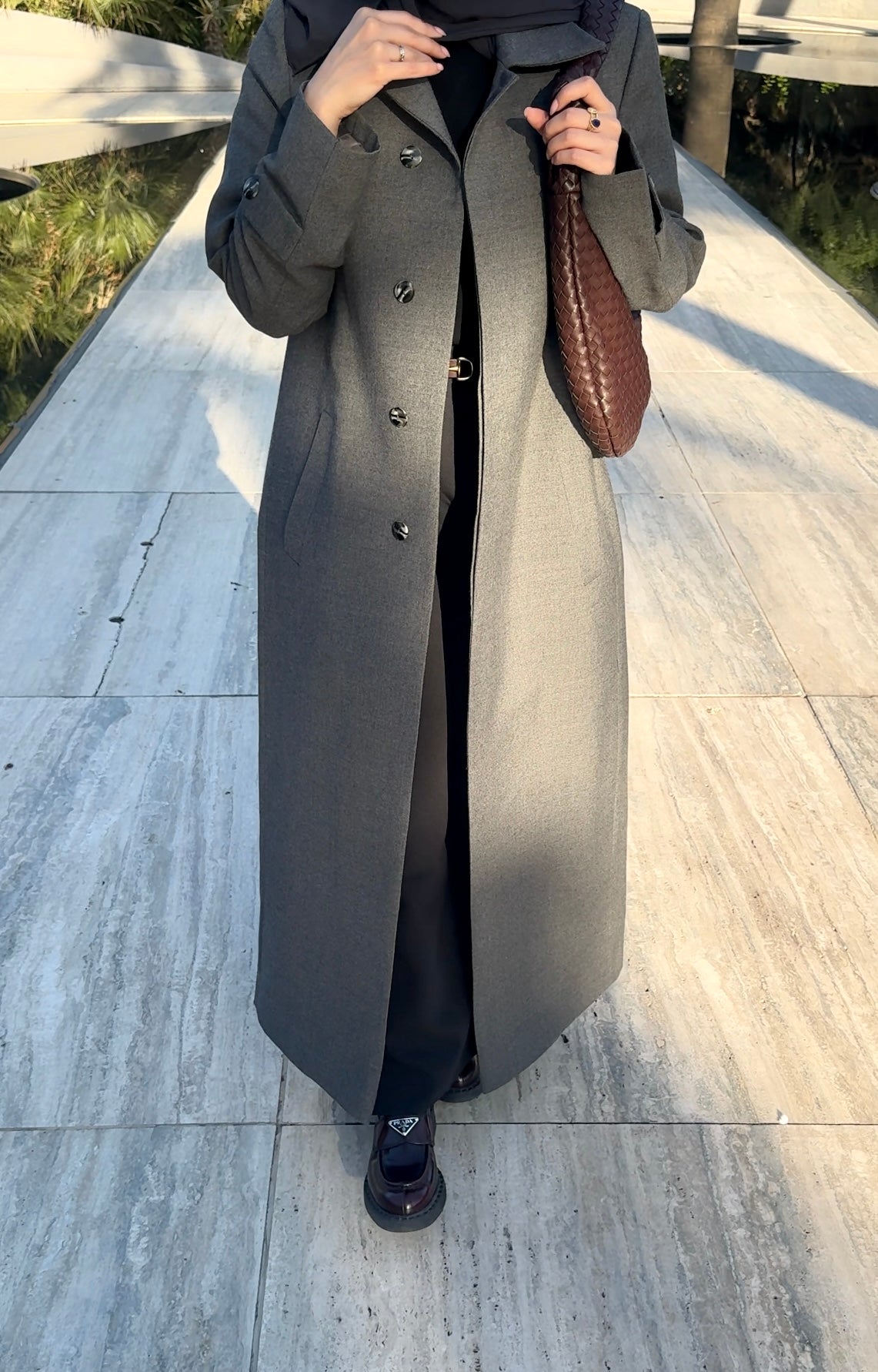 SINGLE-BREASTED WOOL BLEND COAT