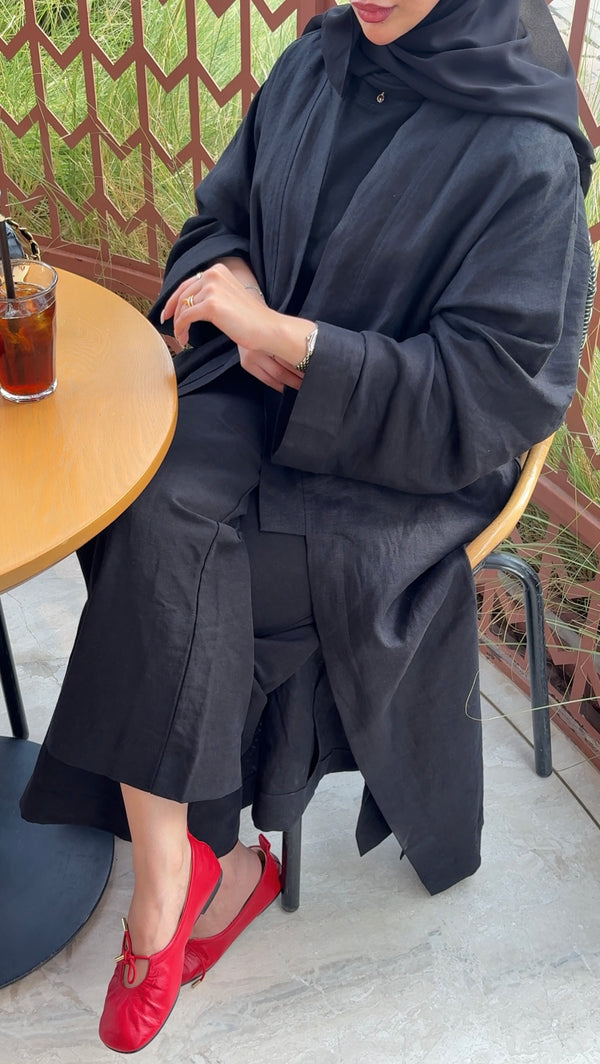 LONG KIMONO LINEN ABAYA