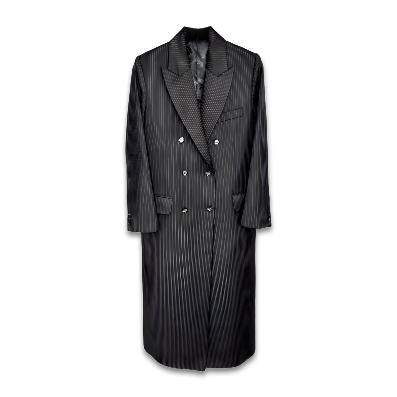 TAILORED DOUBLE-BREASTED PINSTRIPE BLAZER