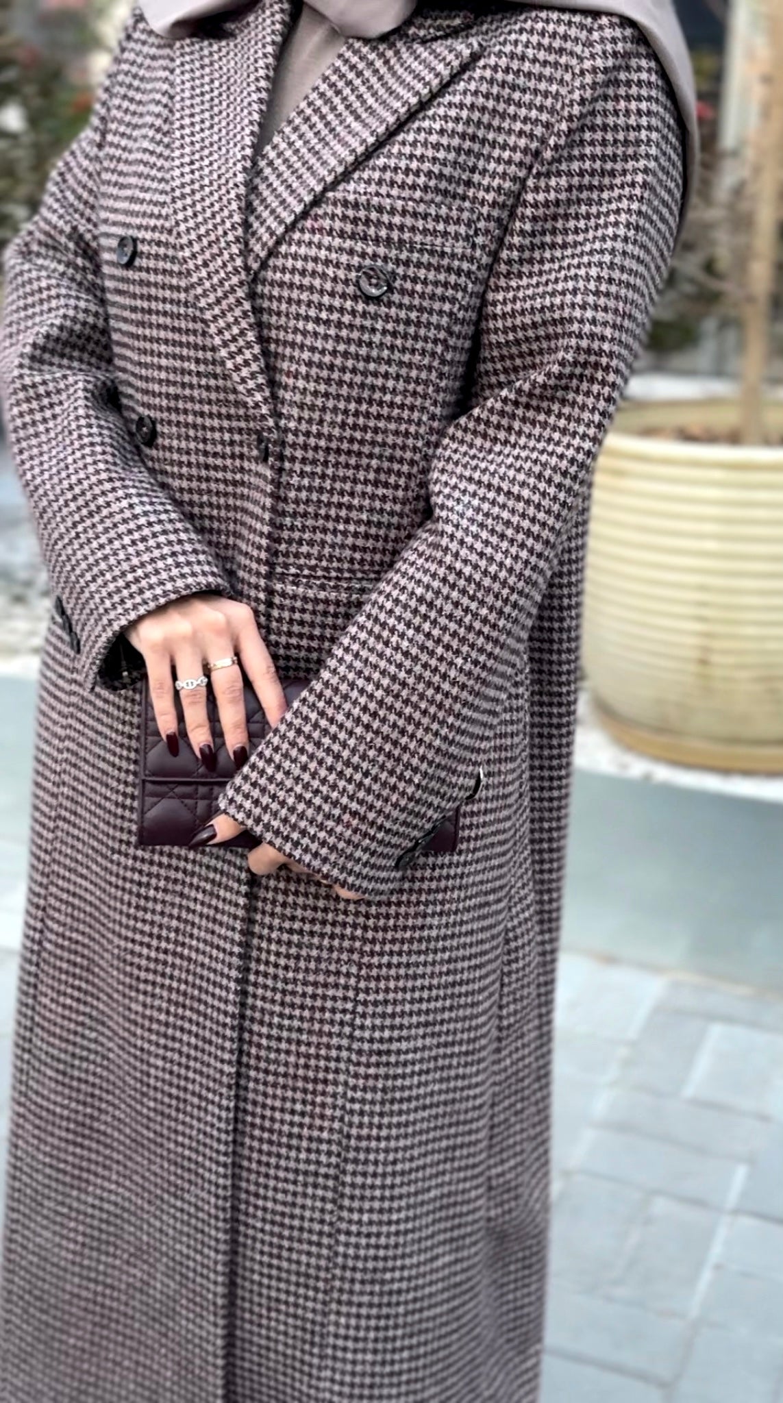 PIED DE POULE DOUBLE-BREASTED BLAZER