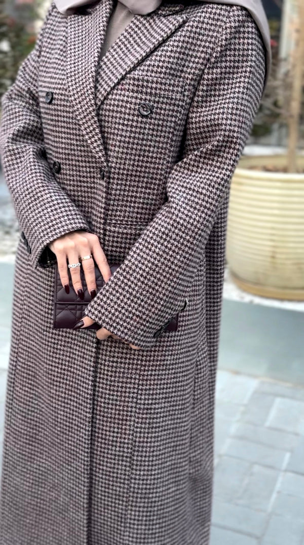 PIED DE POULE DOUBLE-BREASTED BLAZER