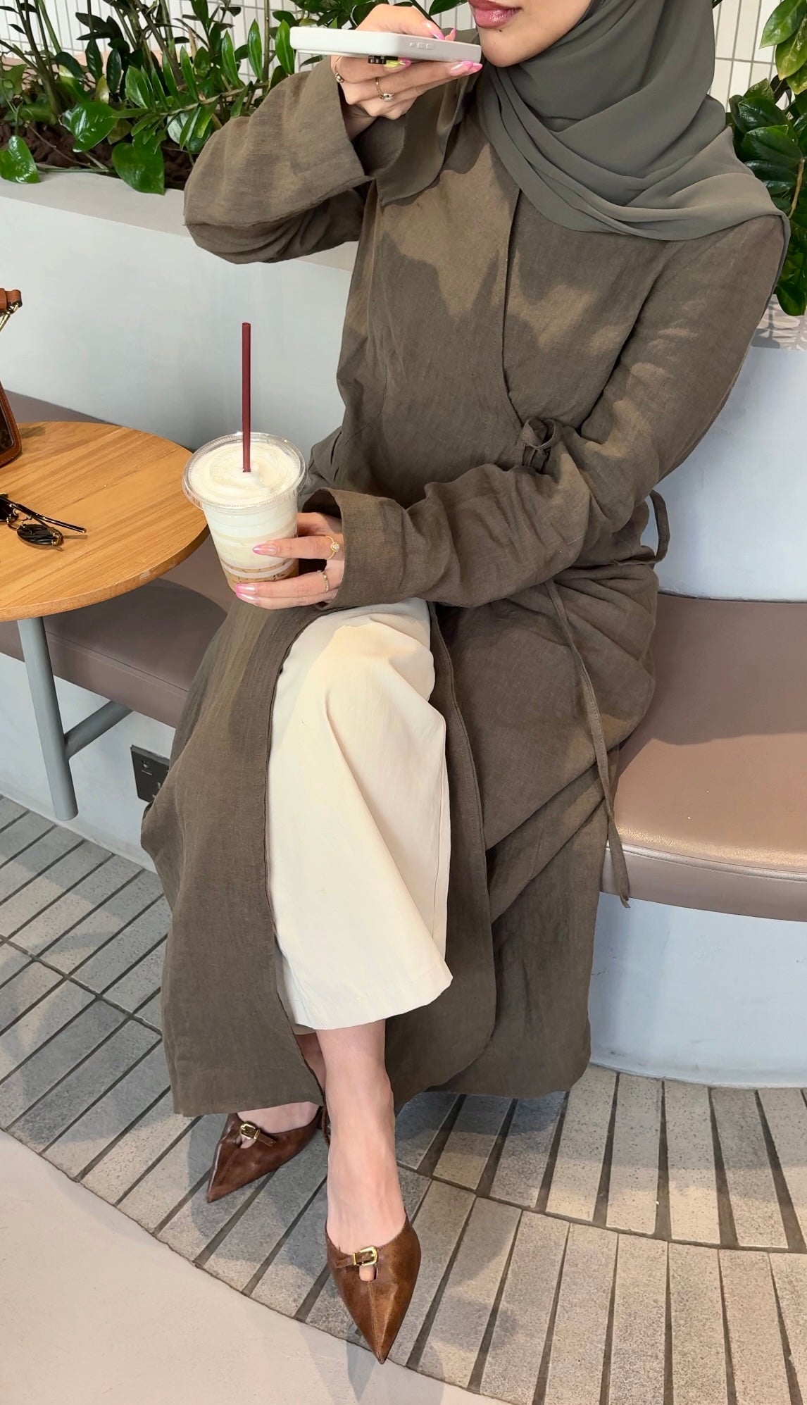 كيمونو لفّ من اللينن المغسول
