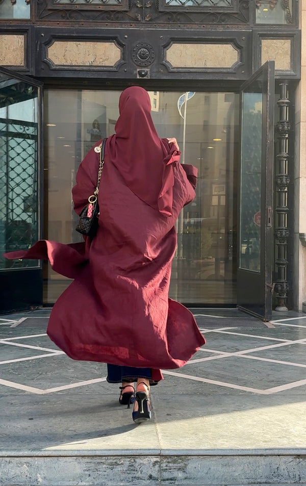 LONG KIMONO LINEN ABAYA