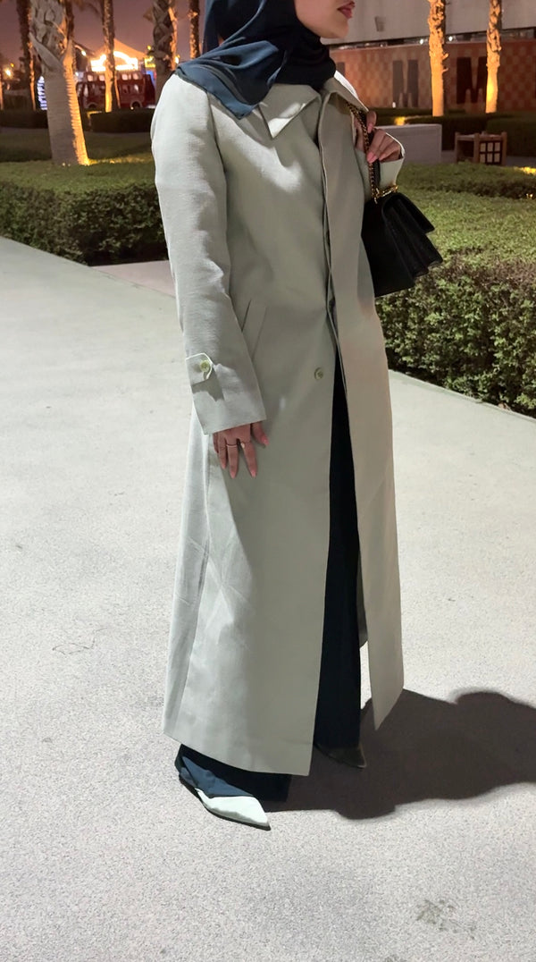 SINGLE-BREASTED BLENDED-LINEN COAT