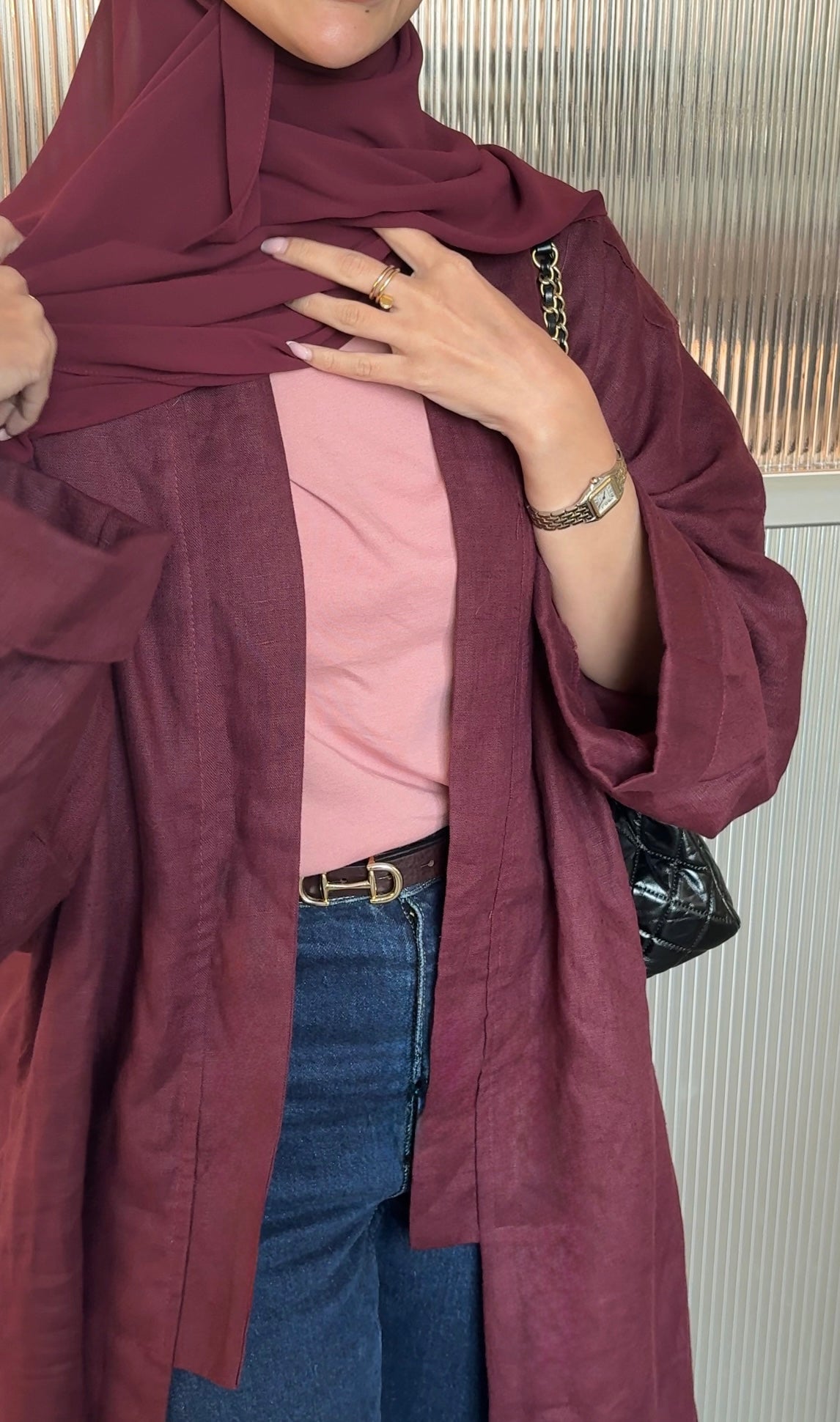 LONG KIMONO LINEN ABAYA