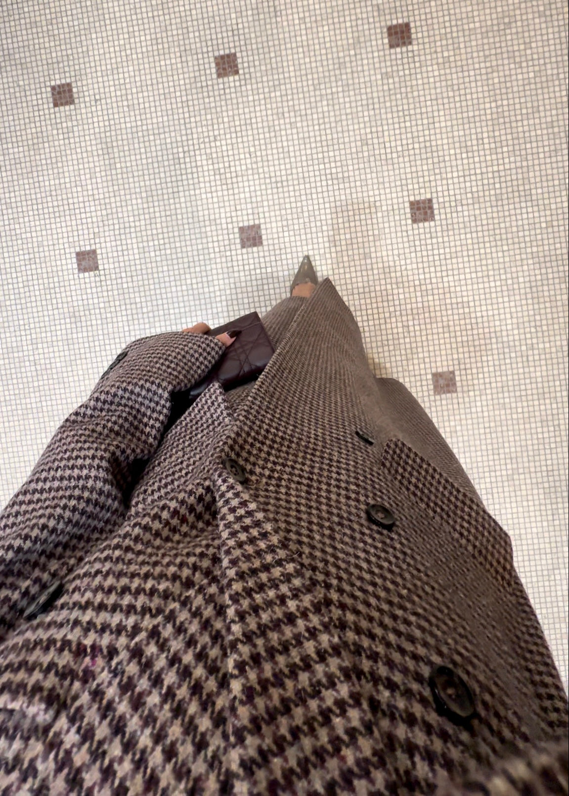 PIED DE POULE DOUBLE-BREASTED BLAZER