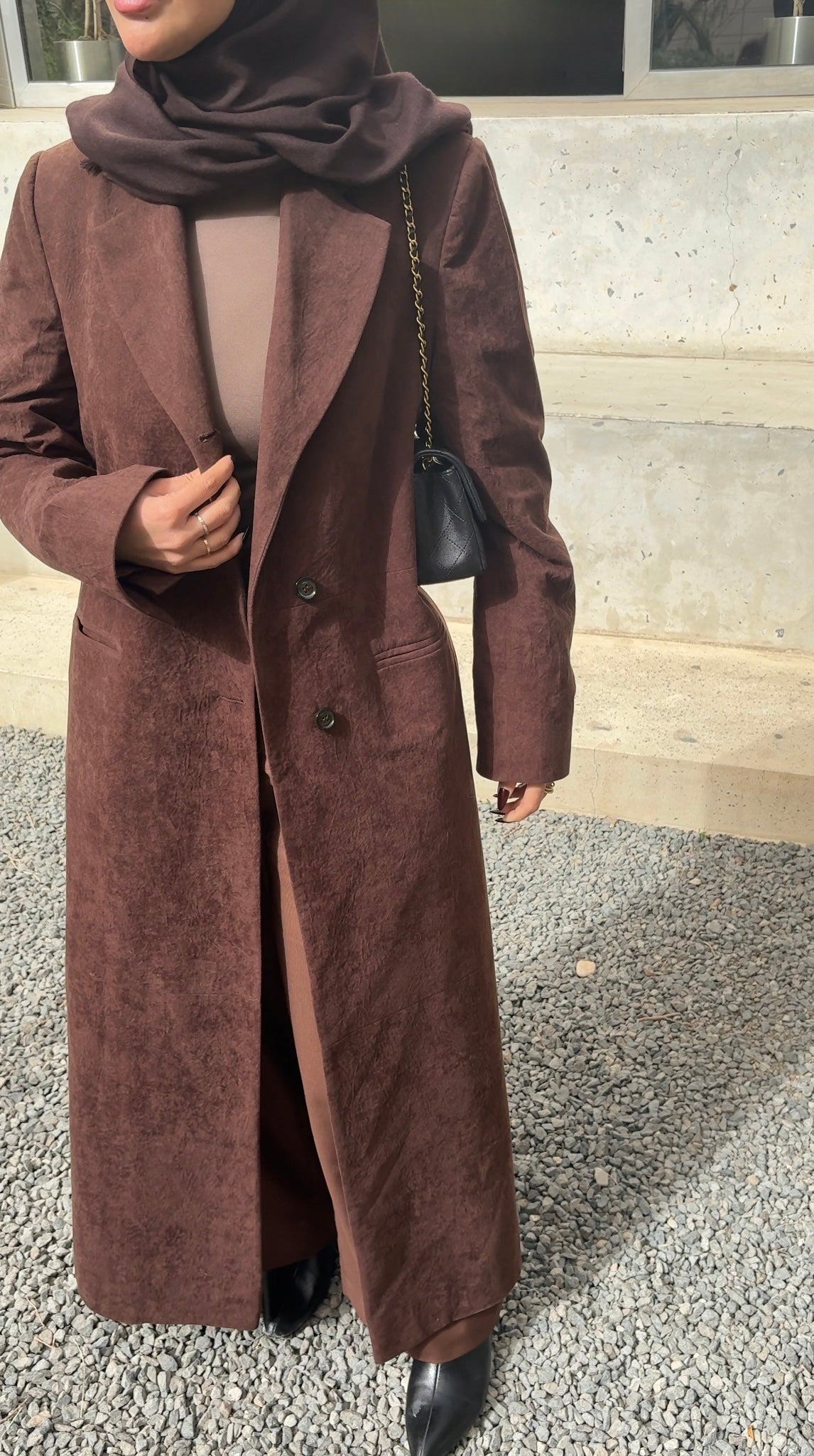 SINGLE-BREASTED DISTRESSED SUEDE BLAZER