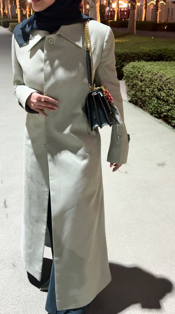 SINGLE-BREASTED BLENDED-LINEN COAT