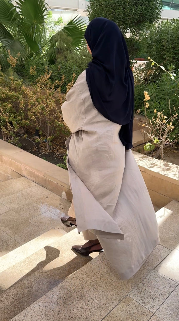LONG KIMONO LINEN ABAYA