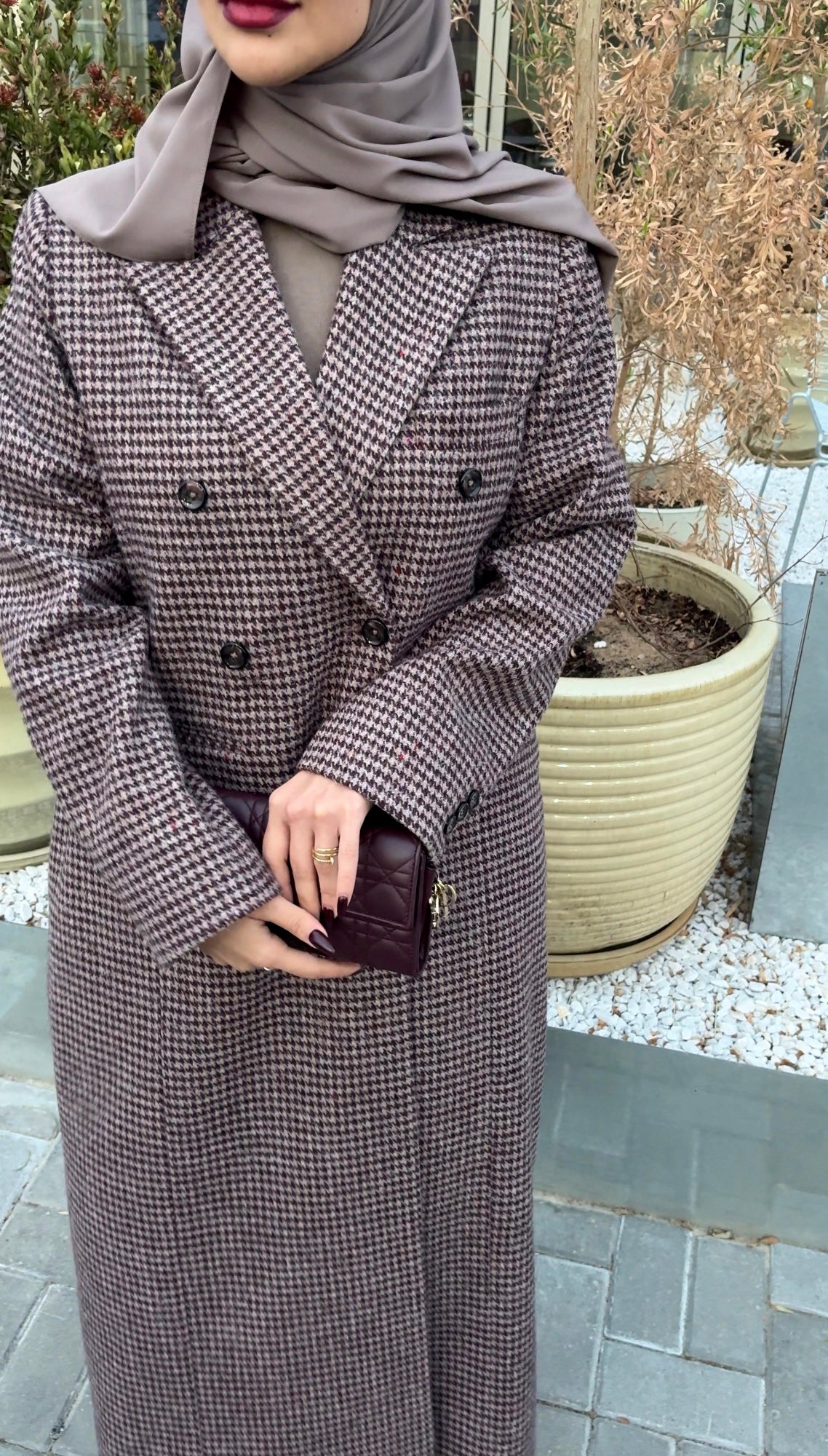 PIED DE POULE DOUBLE-BREASTED BLAZER