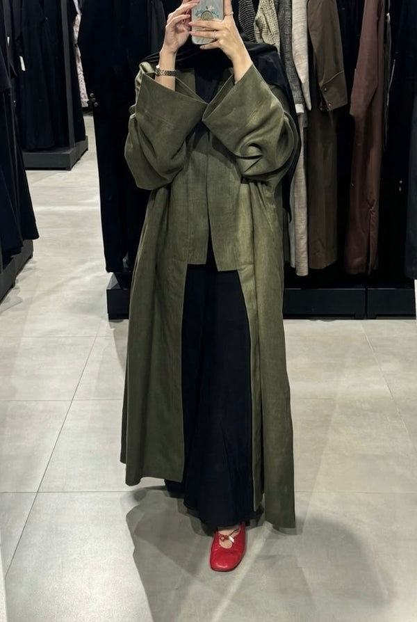 RTW LONG KIMONO LINEN ABAYA