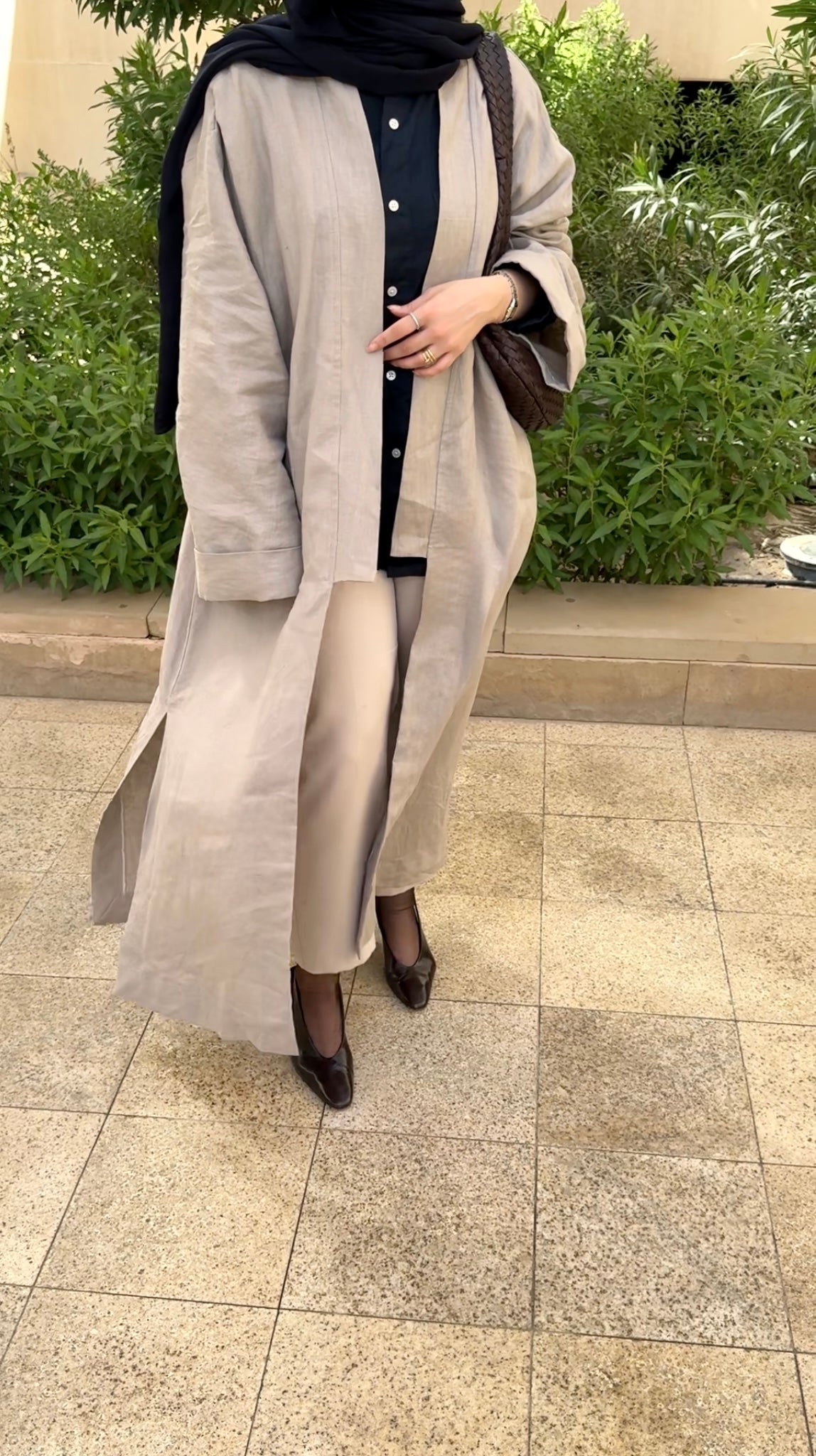 LONG KIMONO LINEN ABAYA