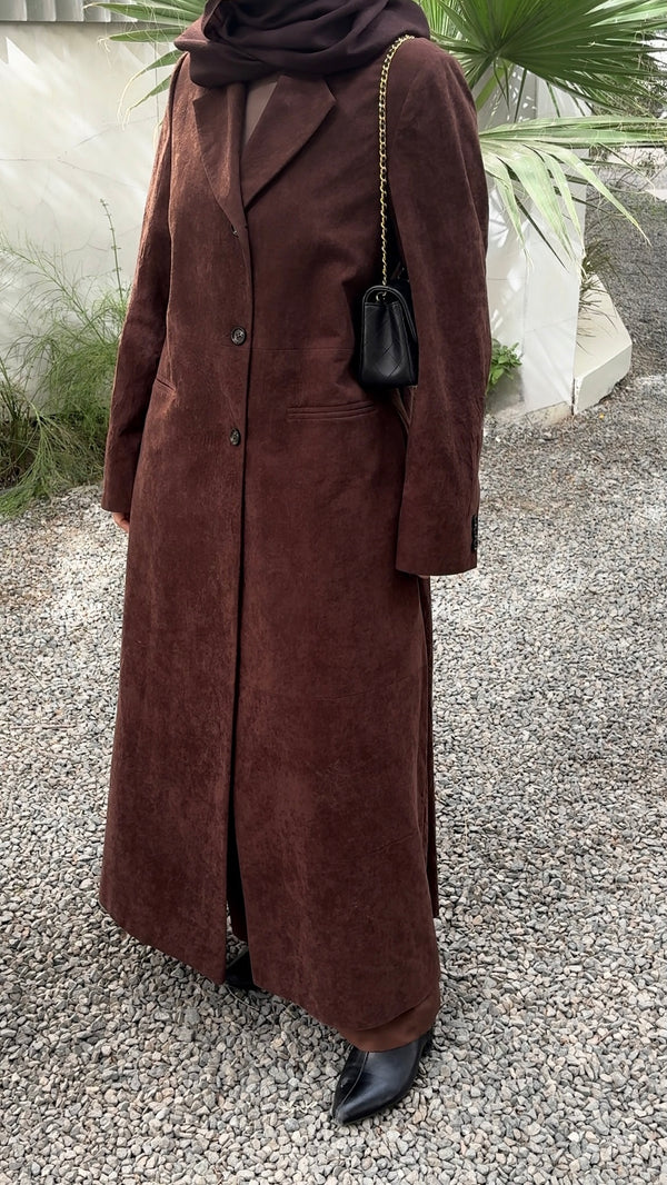 SINGLE-BREASTED DISTRESSED SUEDE BLAZER