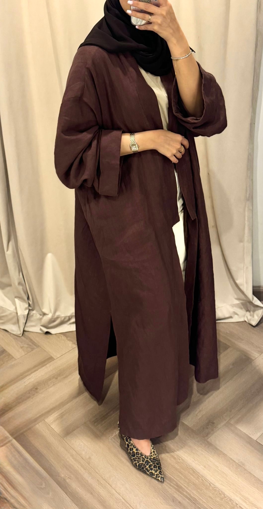 RTW LONG KIMONO LINEN ABAYA