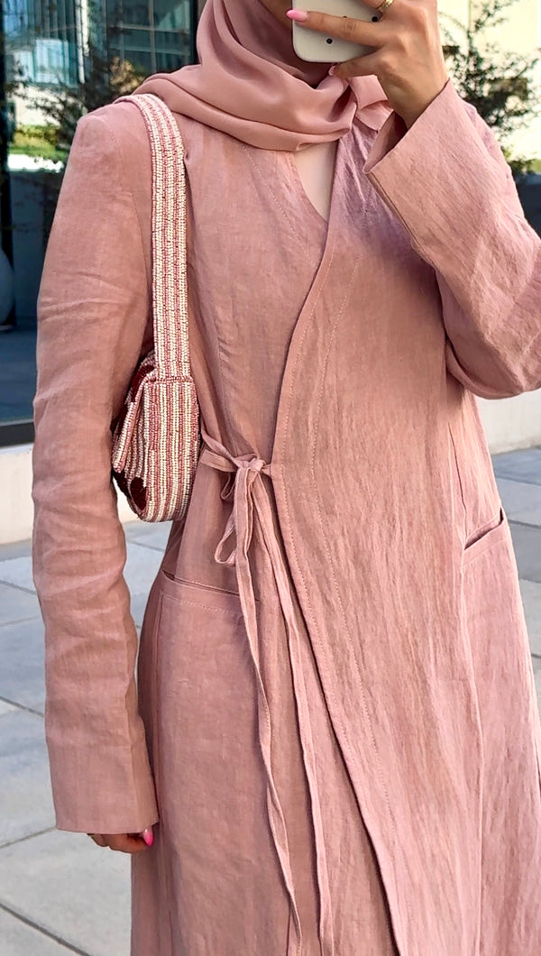 كيمونو لفّ من اللينن المغسول