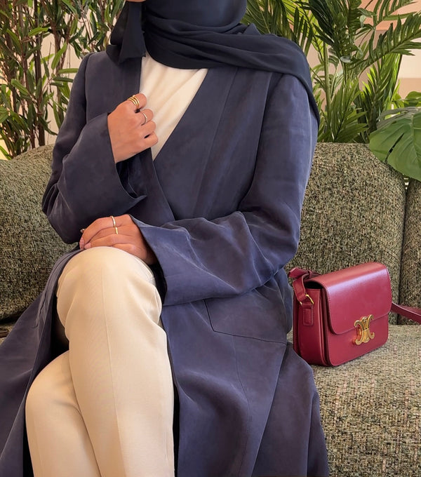 LONG KIMONO WASHED SILK BLAZER