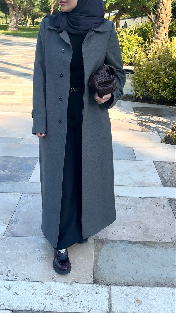 SINGLE-BREASTED WOOL BLEND COAT